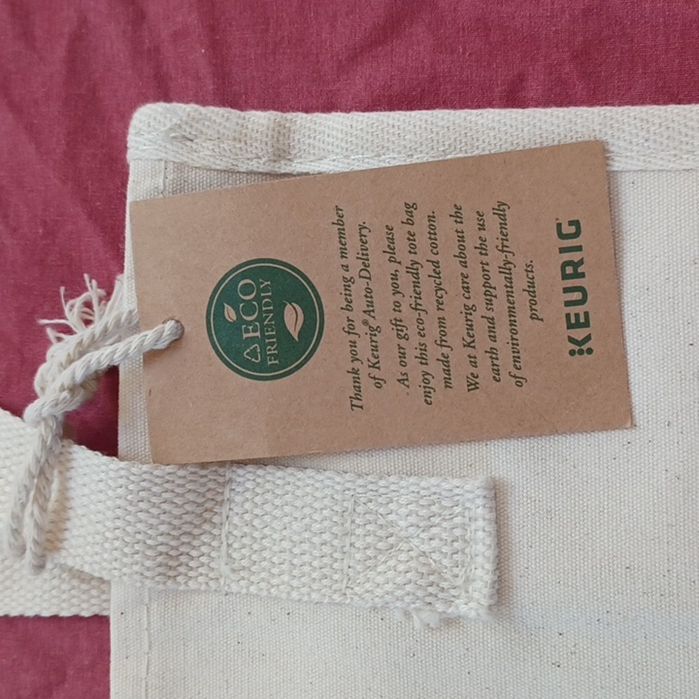 3/$25 SALE New Keurig Canvas Tote Bag 100% Eco-Friendly Recycled Cotton NWT - Picture 6 of 12